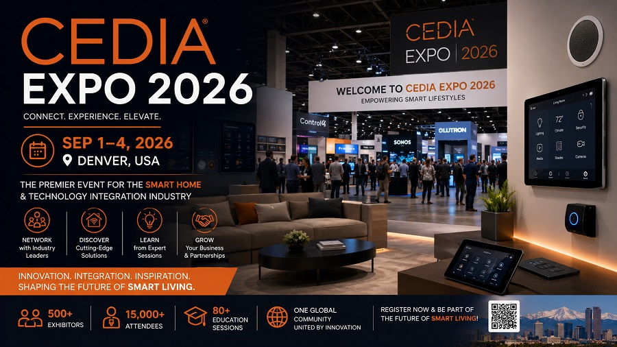 AI-generated technology event illustration for CEDIA Expo 2026