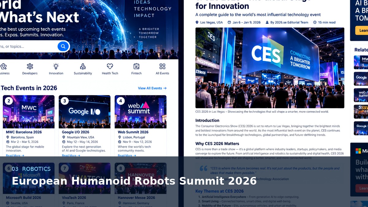 European Humanoid Robots Summit 2026 AI-generated editorial artwork