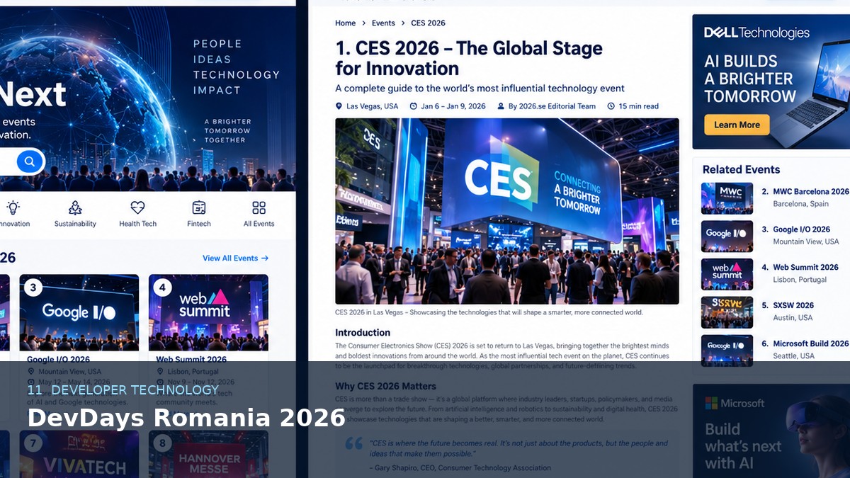 DevDays Romania 2026 AI-generated editorial artwork