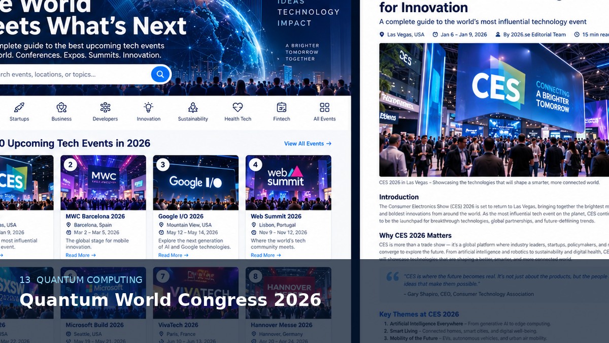 Quantum World Congress 2026 AI-generated editorial artwork