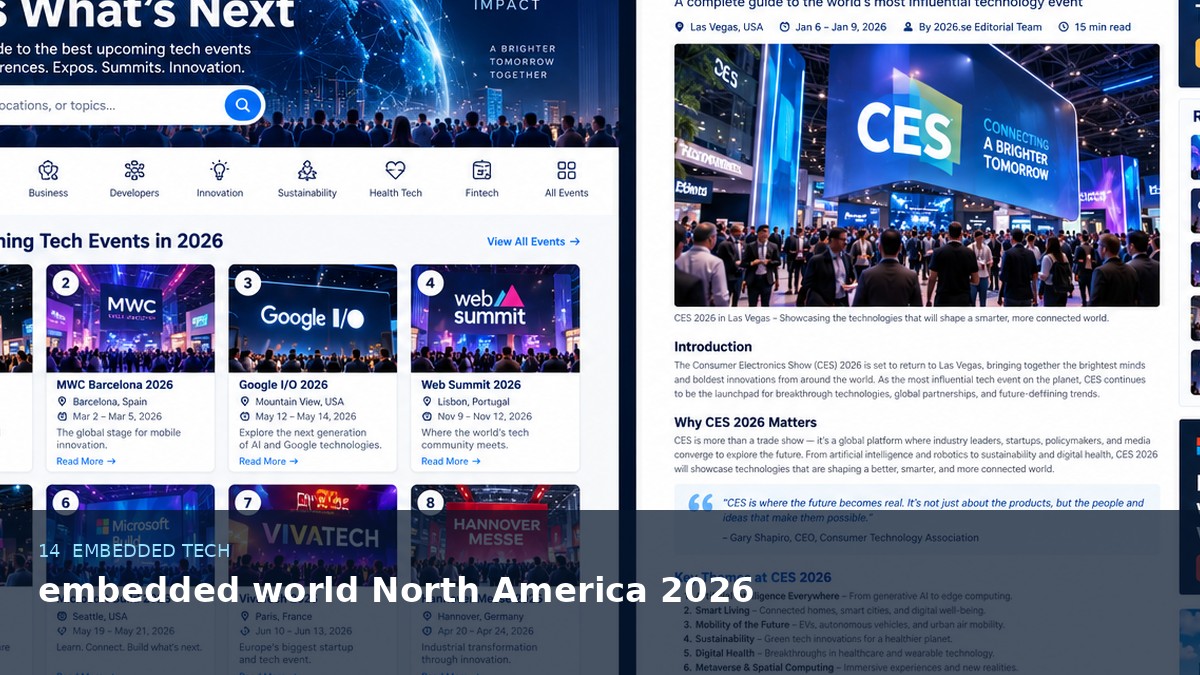 embedded world North America 2026 AI-generated editorial artwork