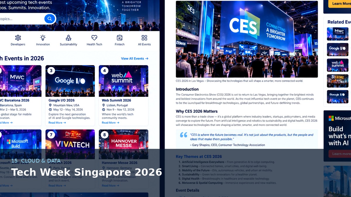 Tech Week Singapore 2026 AI-generated editorial artwork