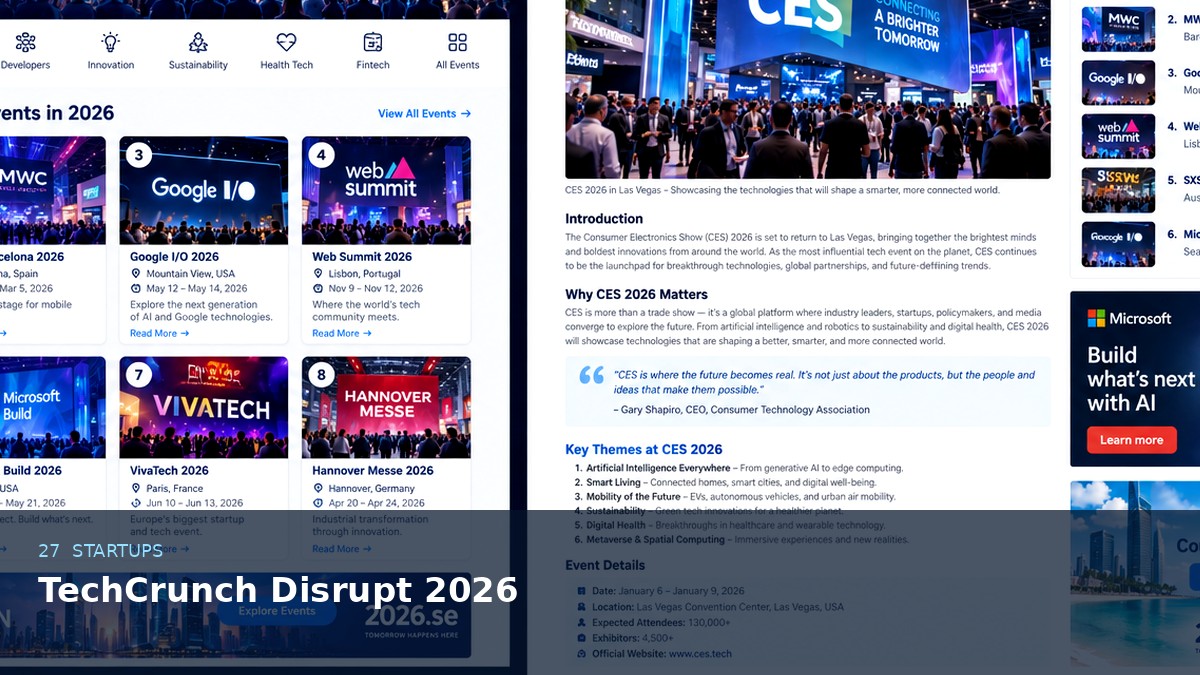 TechCrunch Disrupt 2026 AI-generated editorial artwork