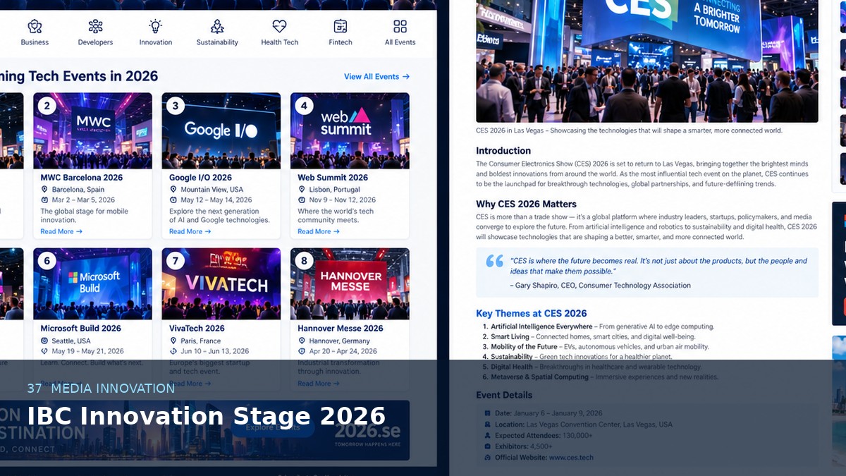 IBC Innovation Stage 2026 AI-generated editorial artwork
