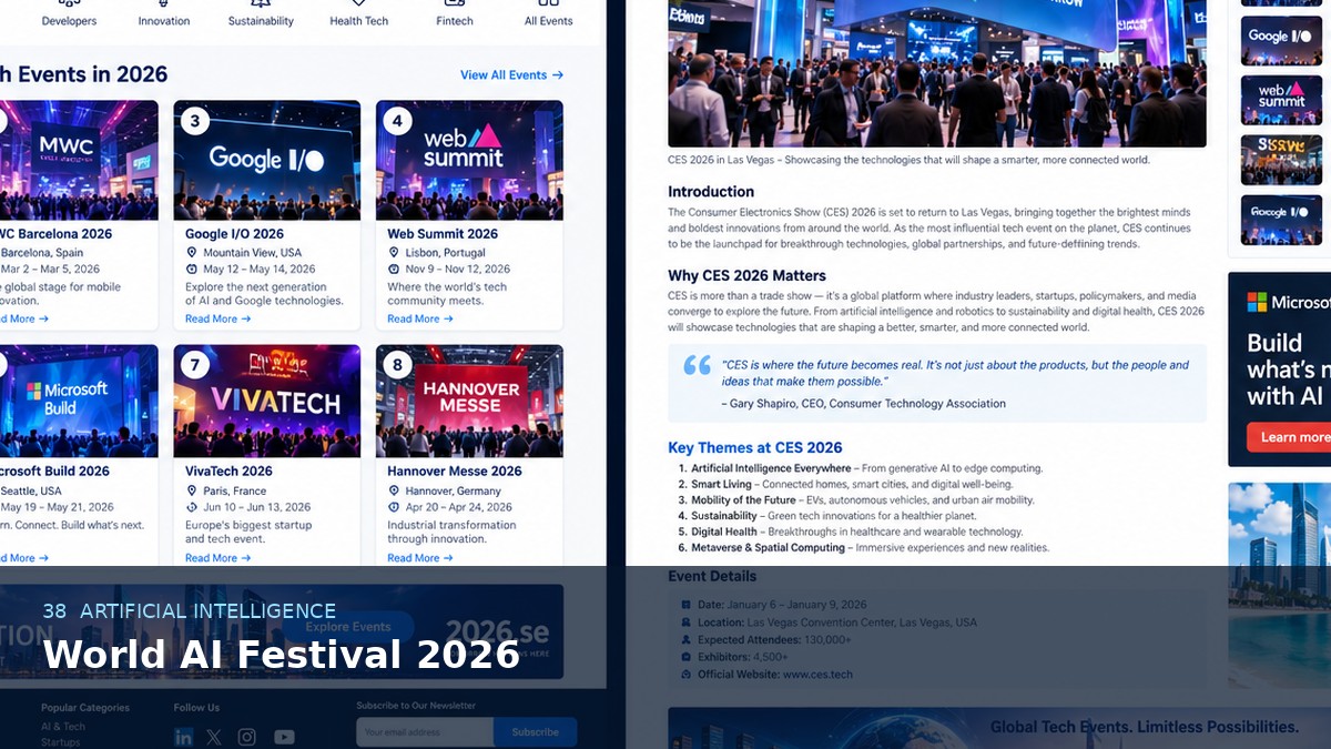 World AI Festival 2026 AI-generated editorial artwork