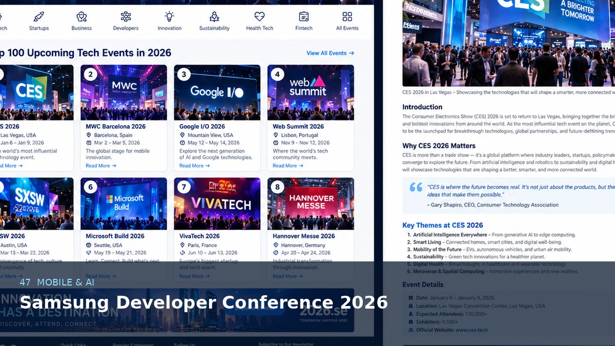 Samsung Developer Conference 2026 AI-generated editorial artwork