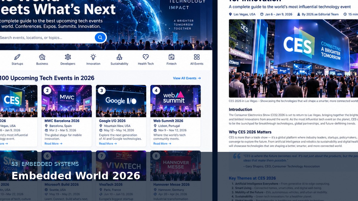 Embedded World 2026 AI-generated editorial artwork