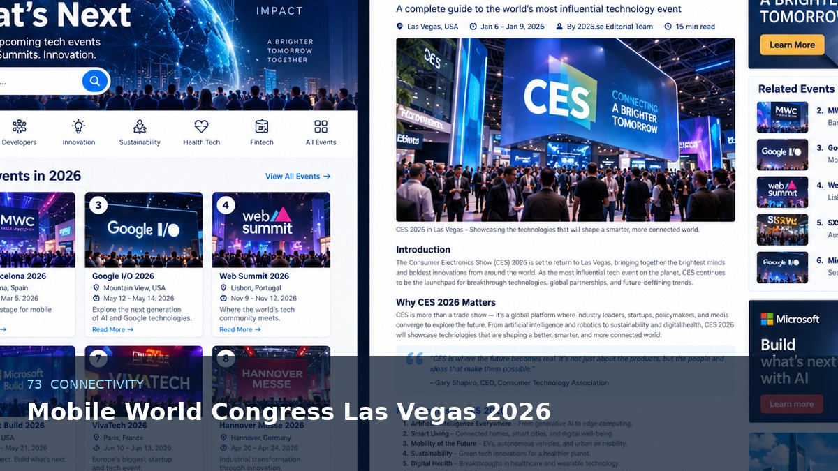 Mobile World Congress Las Vegas 2026 AI-generated editorial artwork