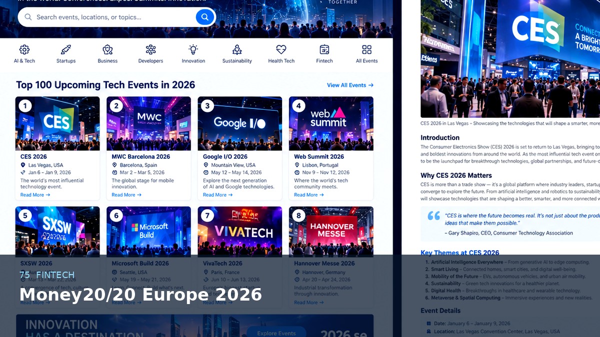 Money20/20 Europe 2026 AI-generated editorial artwork