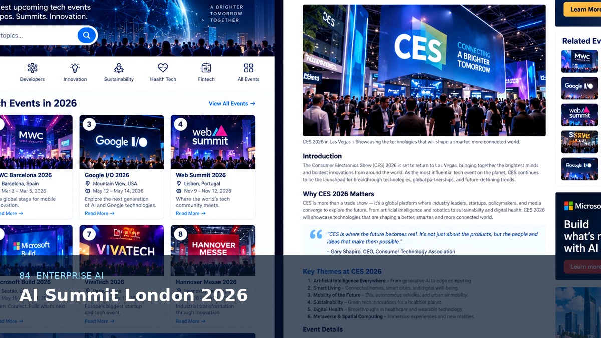 AI Summit London 2026 AI-generated editorial artwork