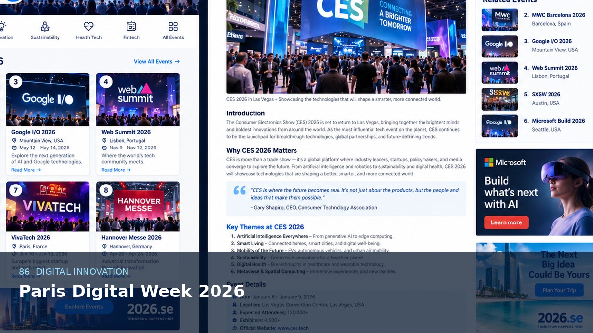 Paris Digital Week 2026 AI-generated editorial artwork