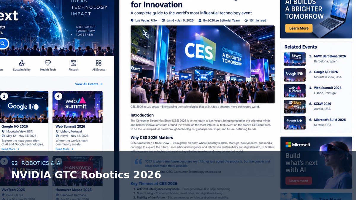 NVIDIA GTC Robotics 2026 AI-generated editorial artwork