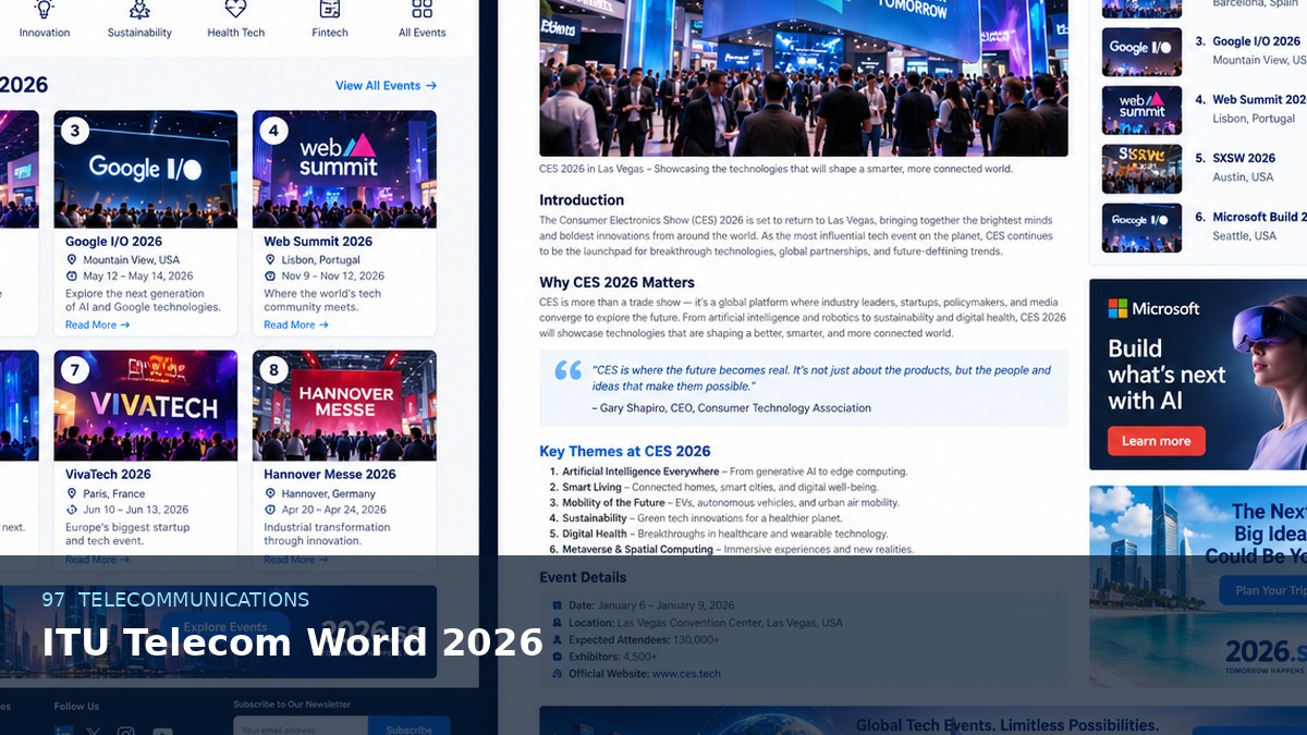 ITU Telecom World 2026 AI-generated editorial artwork